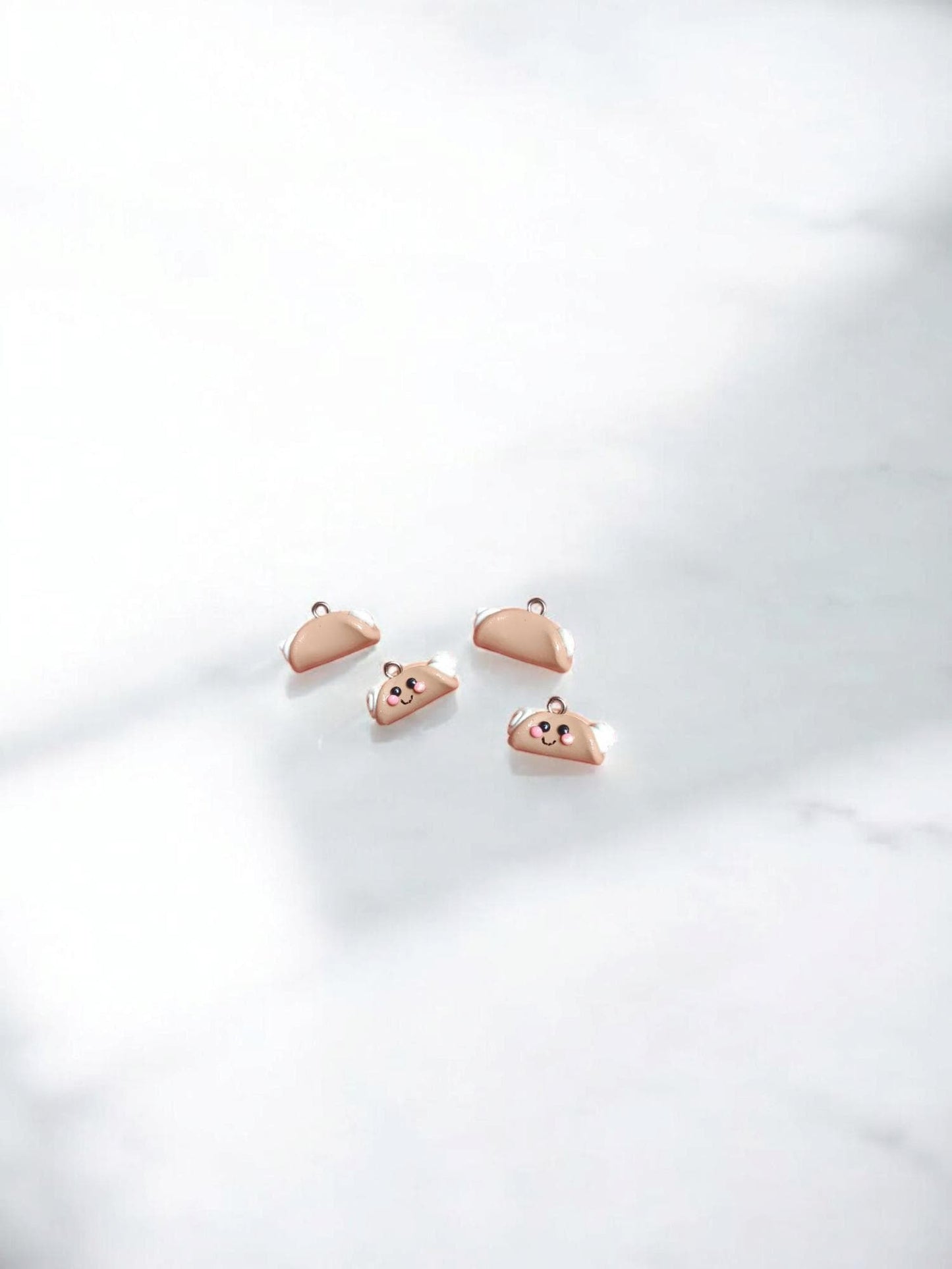 Polymer clay cannoli charms / cute kawaii clay cannoli food charms jewelry stitch marker progress keeper notions