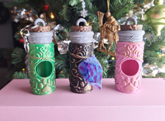 3D printed potion bottle dog waste bag holder / 3d printed pet waste bag container / 3d printed animals pet accessories