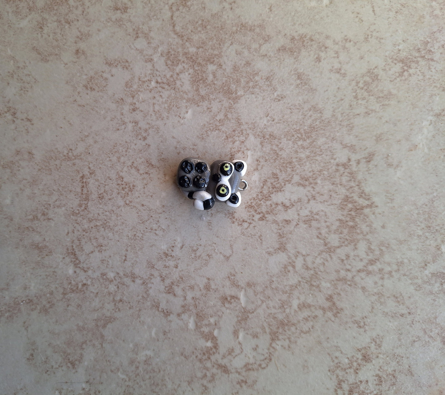 Kawaii lemur charms / polymer clay lemur curly tail charms / kawaii animal charms / kawaii lemur jewelry stitchmarker progress keeper