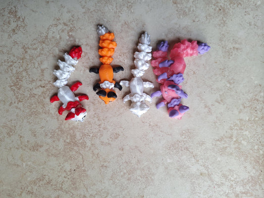 3D articulated *more colors* orange fox earrings / 3d print orange black fox / 3d printed animals figurine earrings Fidget kitsune colorful