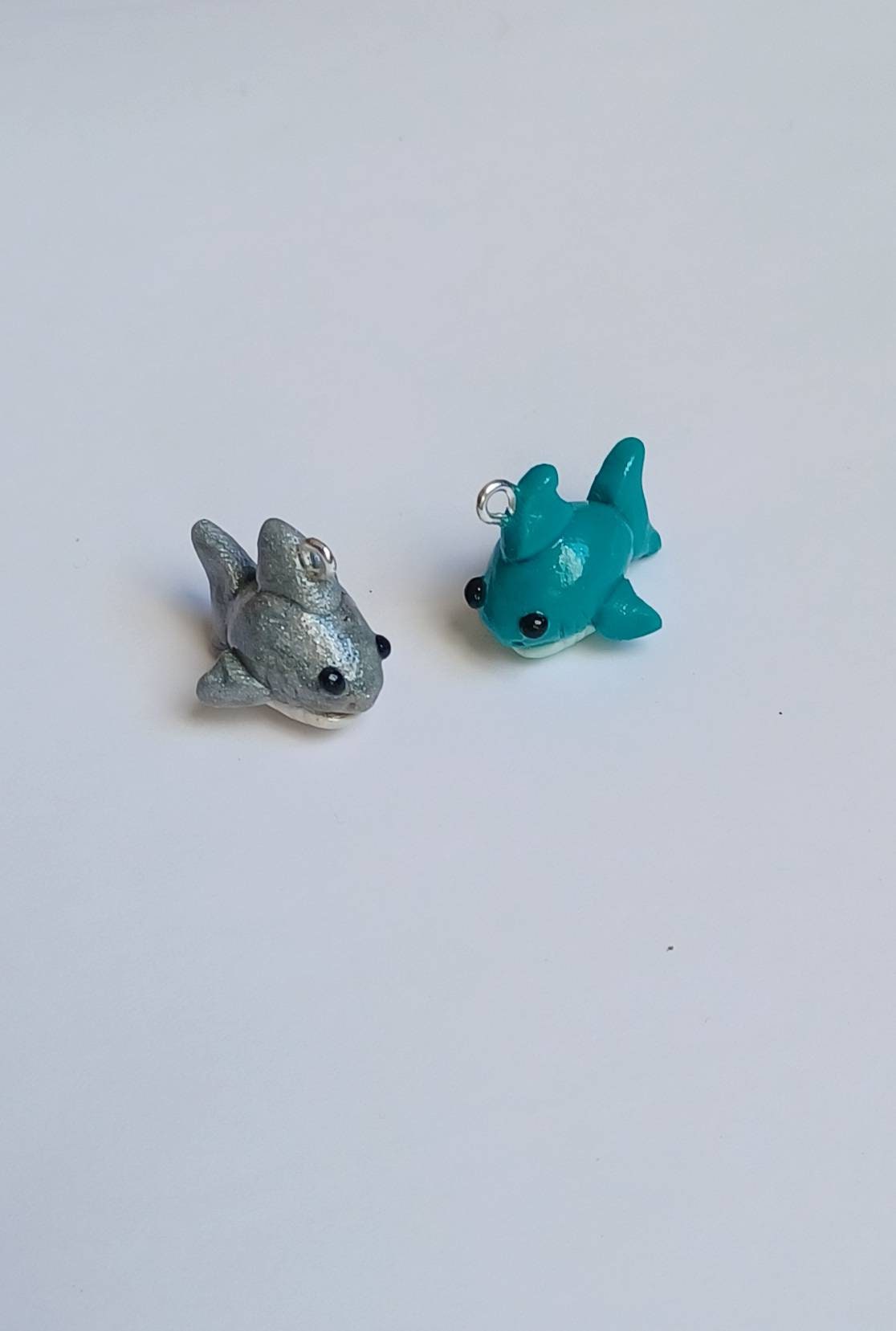 Kawaii shark charms / polymer clay baby shark charms / kawaii animal charms / kawaii shark jewelry