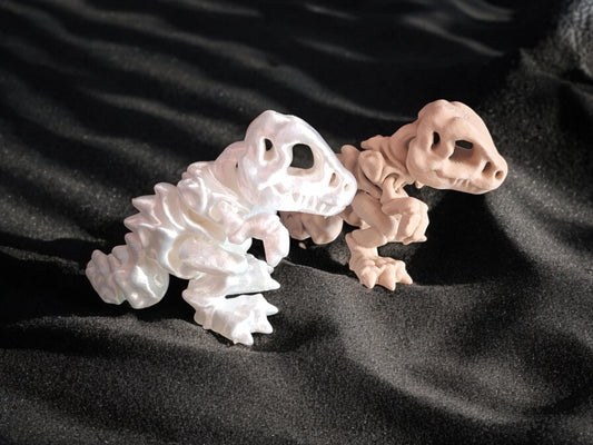 3D articulated cute assorted tiny t-rex skeleton straw cap / 3d printed t rex animals / trex dinosaur dino topper cover Fidget figurines