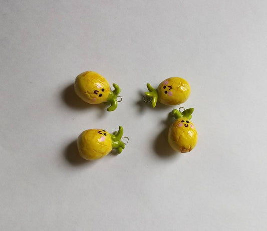 Kawaii pineapple charms / polymer clay pineapple charms / kawaii food charms / kawaii food jewel