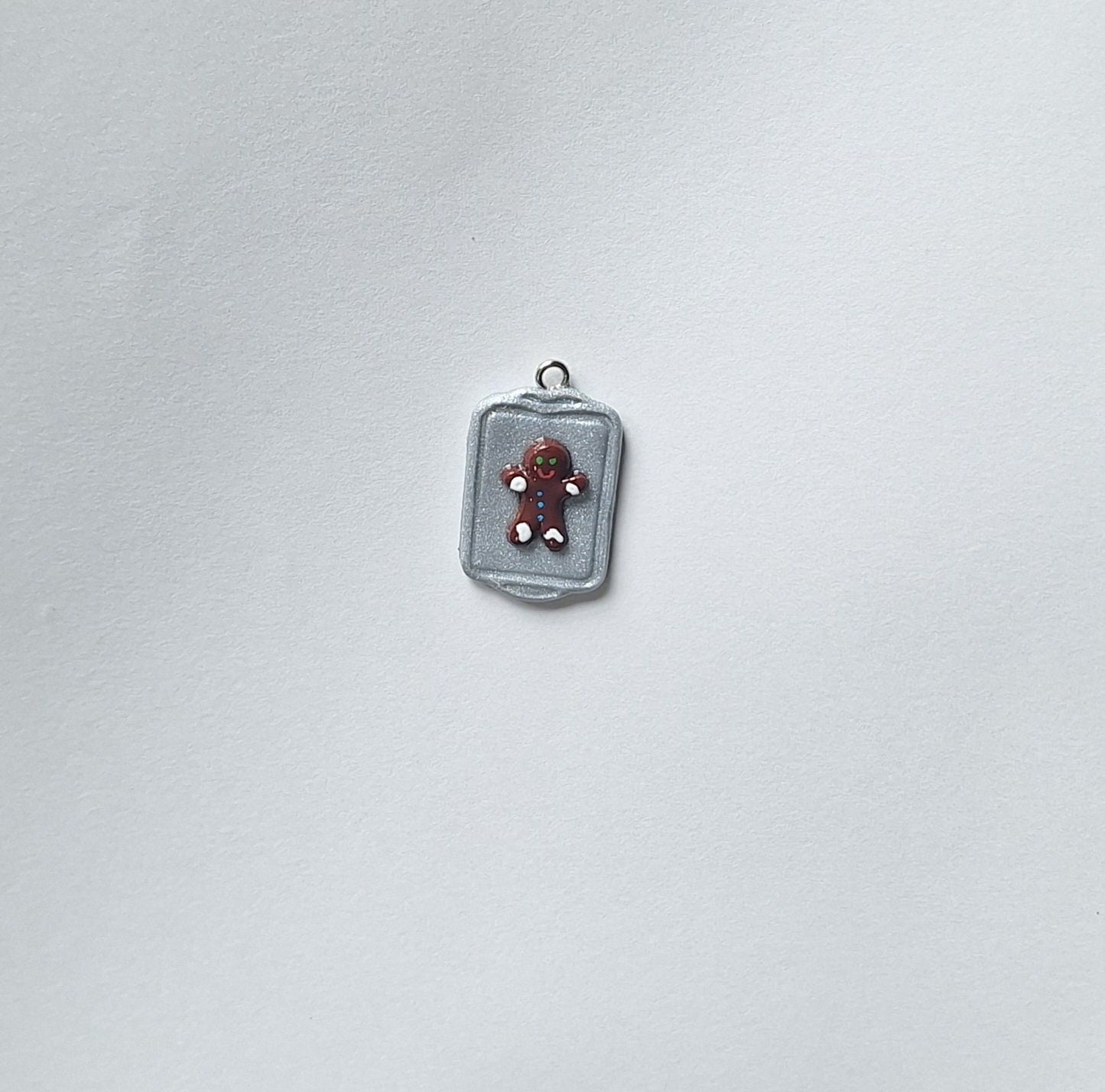 Kawaii gingerbread man cookie baking tray charms / polymer clay cookie charms / kawaii food charm food jewelry charm stitch marker