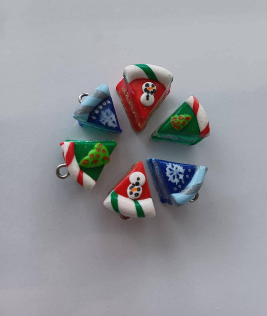Kawaii cake dessert charm set / birthday charms / clay Thanksgiving charms / Christmas jewelry charms / kawaii food / cake charms