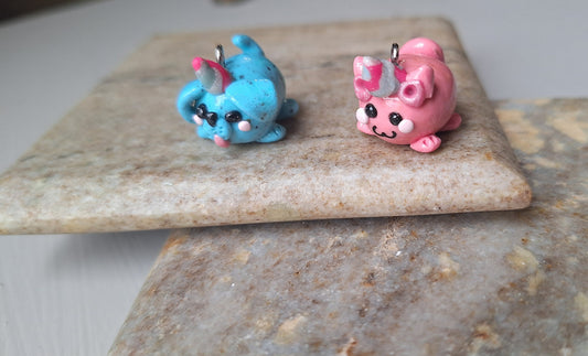 Kawaii clay cat dog unicorn charms jewelry stitch marker progress keeper notions