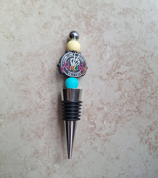 Silicone beaded I came I saw I had anxiety i left wine stopper / anxiety beaded silicone wine stopper top wine accessories