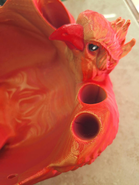 3D printed red orange Phoenix yarn bowl / 3d printed phoenix 3d printed animals figurine knick knack yarn bowl