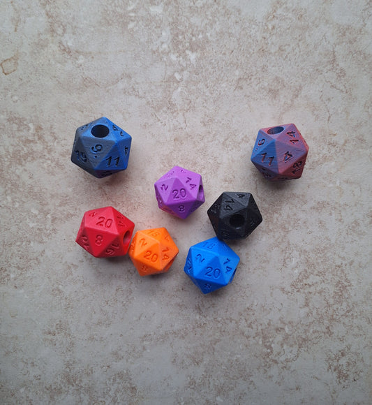3D printed d20 dice straw buddy charm tumbler accessories / tumbler charm straw buddy / gaming d20 straw topper charm