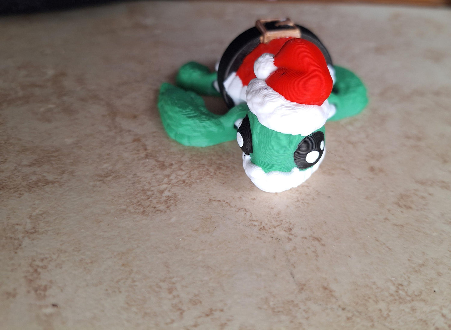 3D articulated santa christmas turtle / 3d printed turtle animals / holiday snow turtle knick knack Fidget figurines