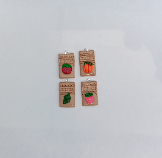 Kawaii summer garden charms / polymer clay garden seed charms / kawaii vegetable fruit food charms