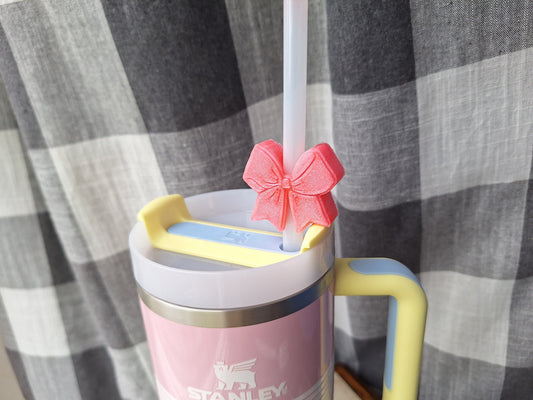3D printed bow straw buddy charm tumbler accessories / tumbler charm straw buddy / ribbon bow straw topper charm
