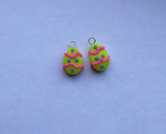 Kawaii decorative easter egg charms / polymer clay easter egg charms / kawaii food charms / kawaii food jewelry / easter charms
