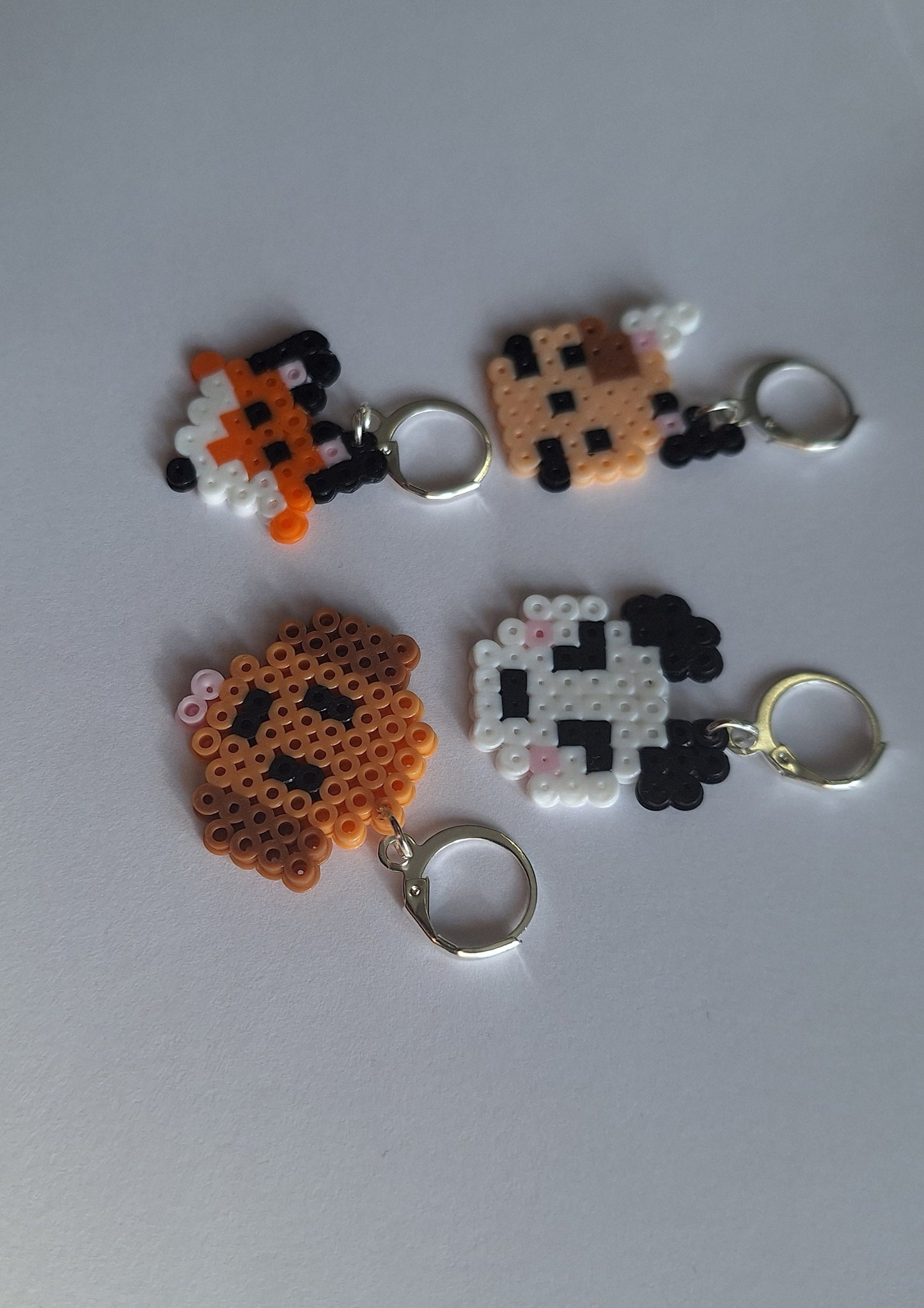 Stitch markers set 4 furry friends bundle / colorful panda fox dog cat perler bead set of 4 pet cuties progress keeper pixel style