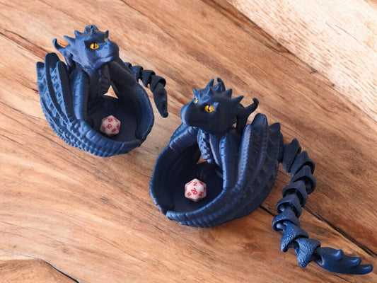 3D printed flexi tail wyvern dragon dice tower holder / 3d wyvern dragon dice tower / 3d printed d20 dice tower roller