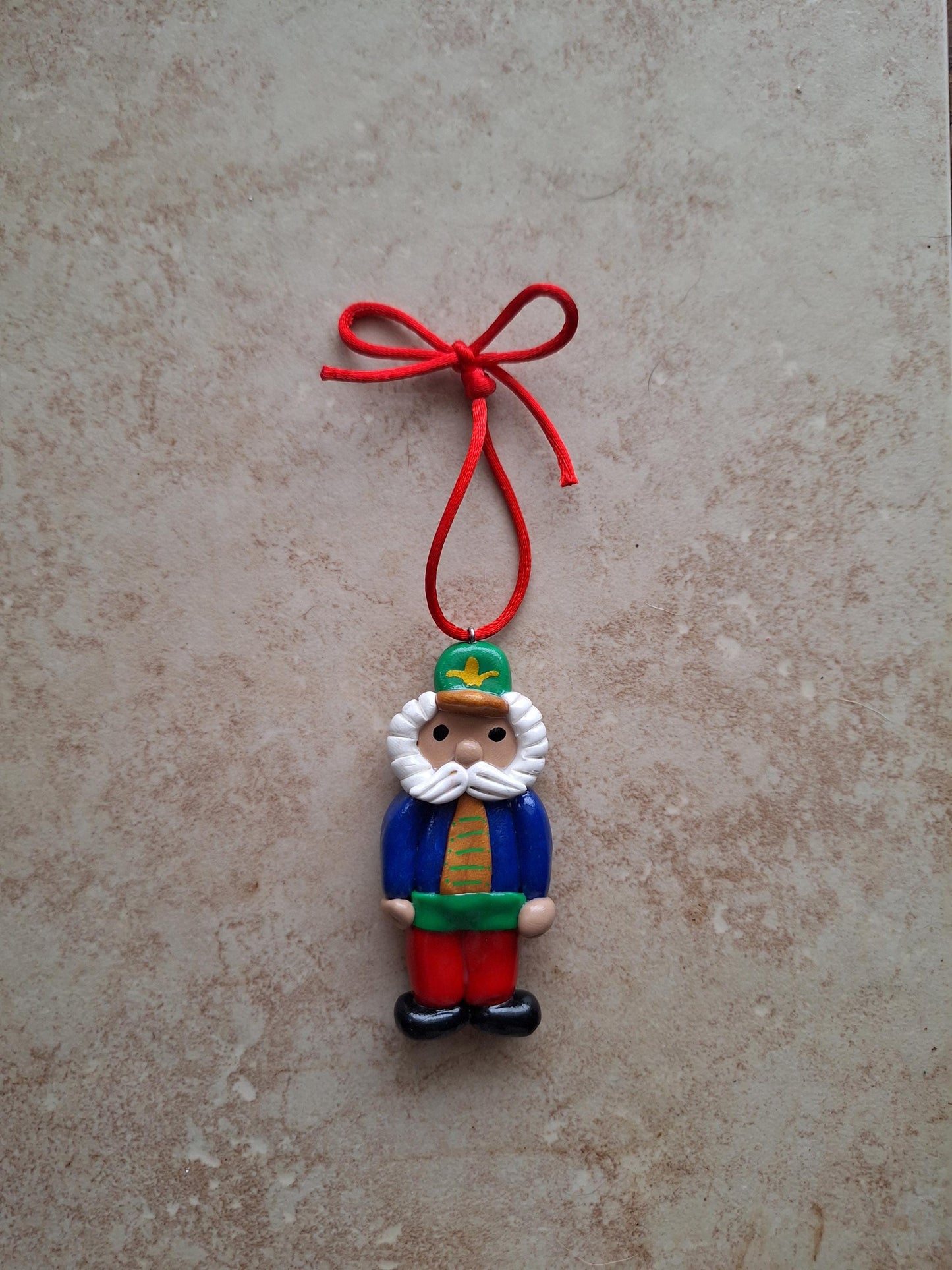 Christmas red green nutcracker ornament / pastel ornament / polymer clay pink nutcracker ornament / polymer clay christmas ornament