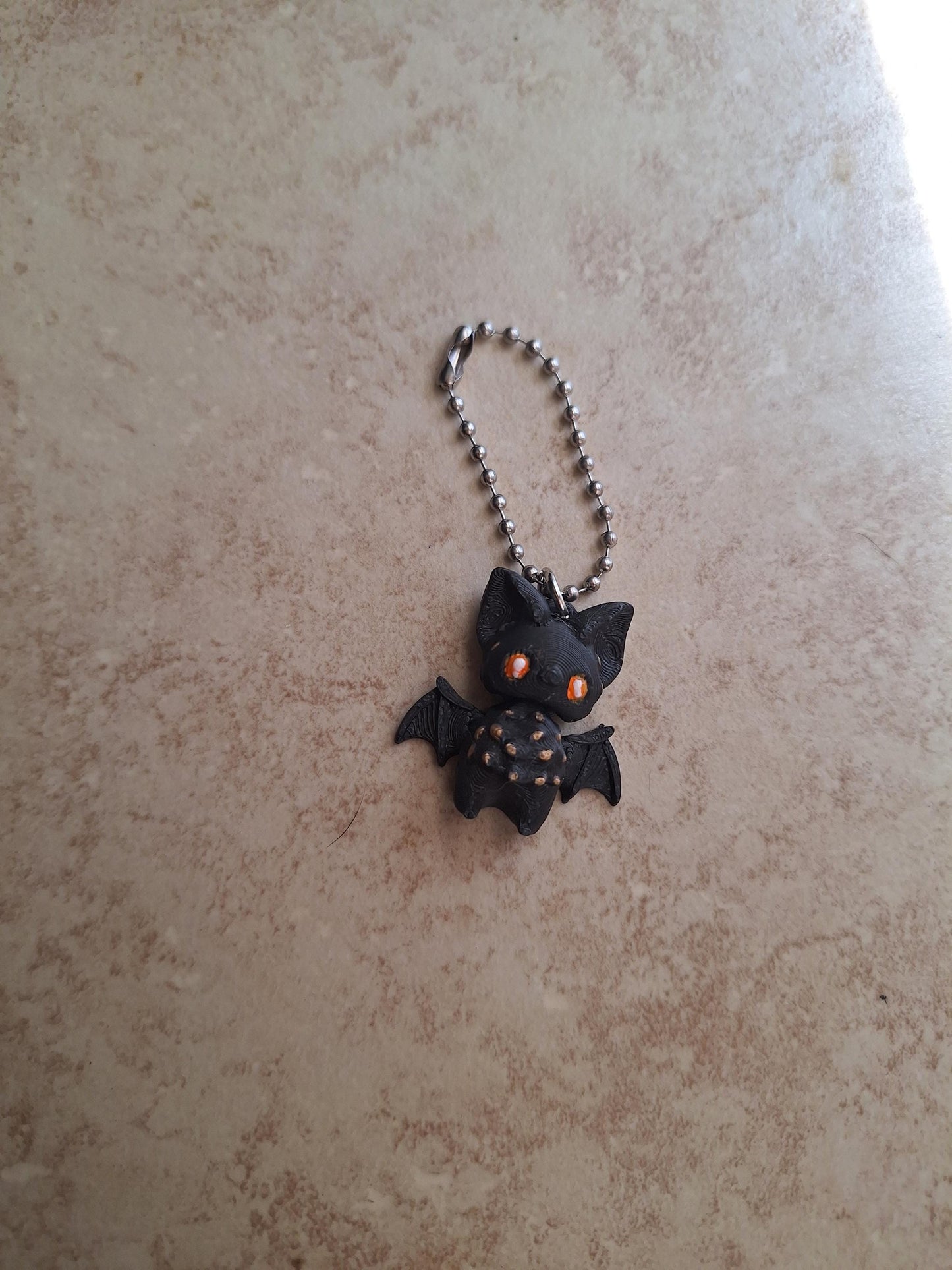 3D articulated black bat pixie tumbler charm buddy / 3d printed animals tumbler handle charms Fidget halloween spooky bat pixie charm