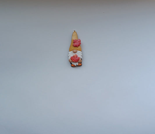 Kawaii thanksgiving gnome charms / polymer clay gnome charms / kawaii fall maple leaf charms / fall leaf gnome charms jewelry stitch marker