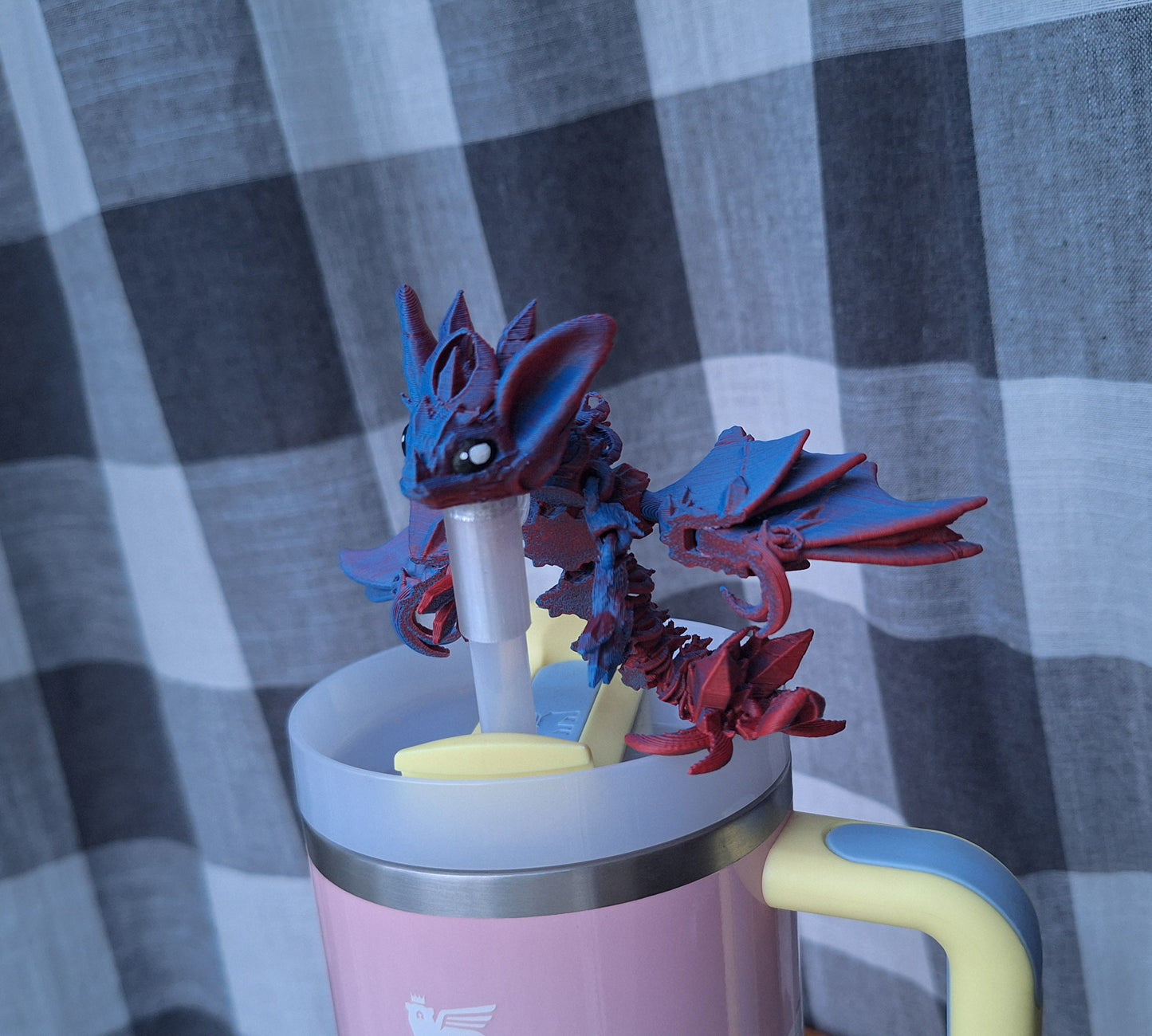 3D articulated nightwing dragon straw cap / 3d printed dragon animals / bat night wing tadling straw topper cover Fidget figurines