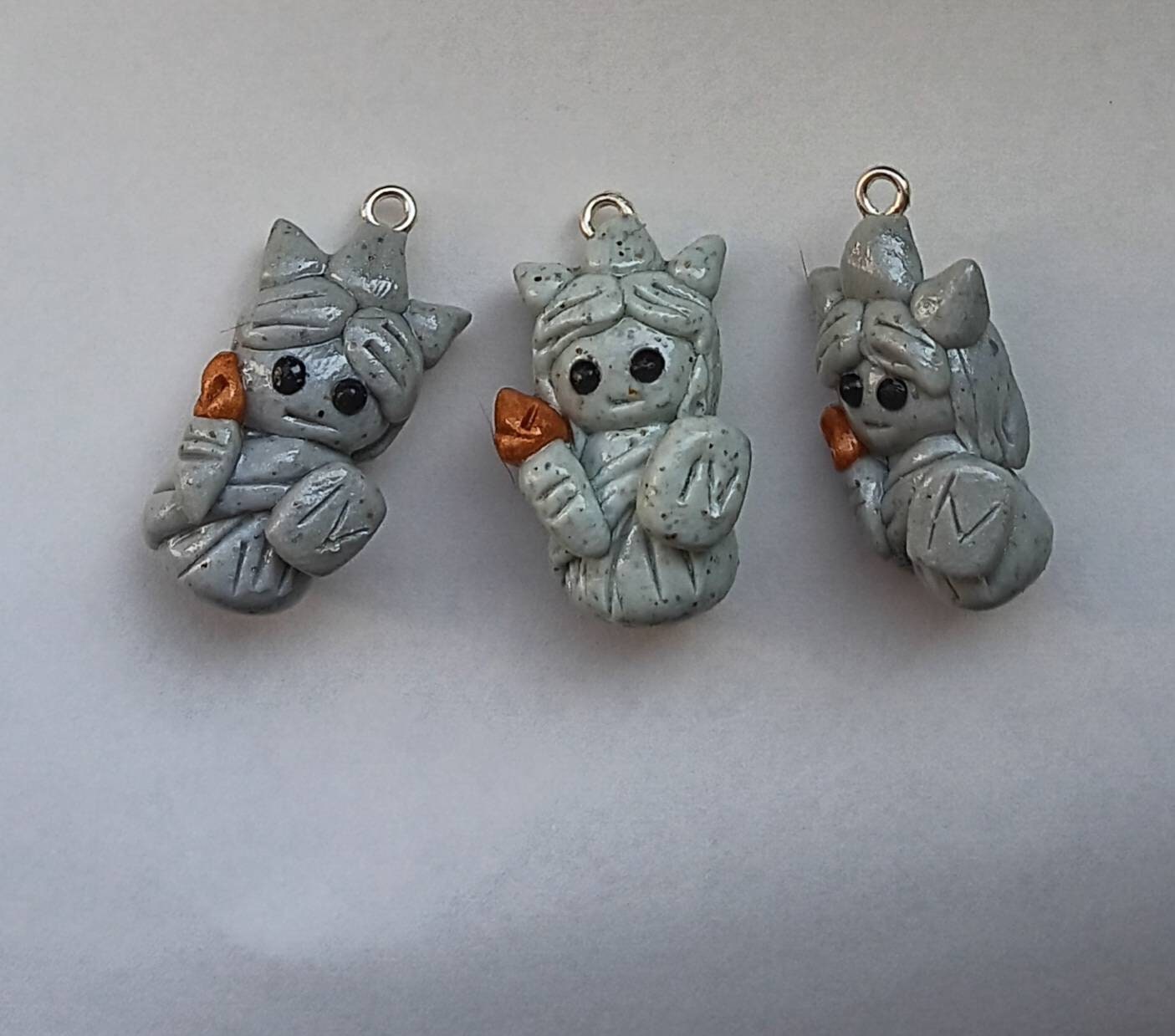 Kawaii 4th of july charms / polymer clay liberty charms / kawaii independence holiday charms / statue of liberty USA charms