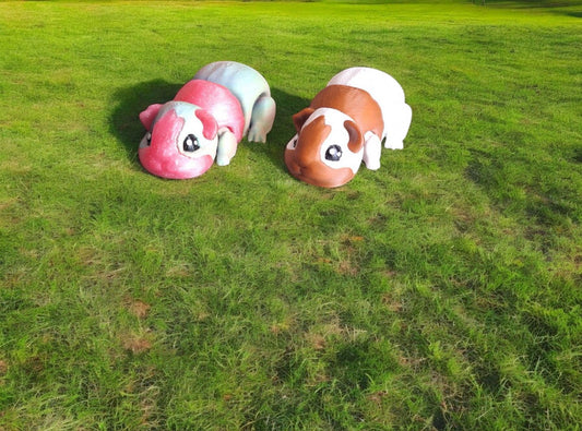 3D articulated flexi guinea pig / 3d printed brown white guinea pig / 3d printed animals figurine knick knack Fidget