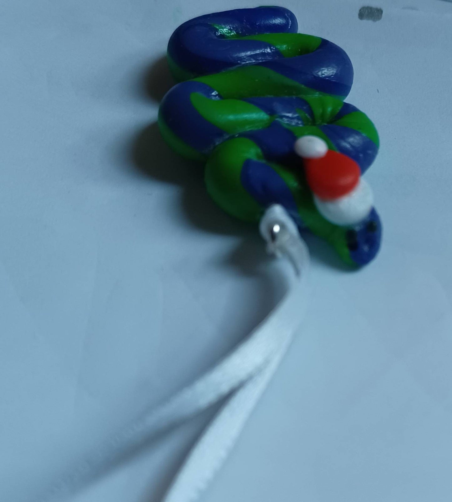 Christmas snake ornament / Santa snake ornament / polymer clay christmas ornament / polymer clay snake ornament