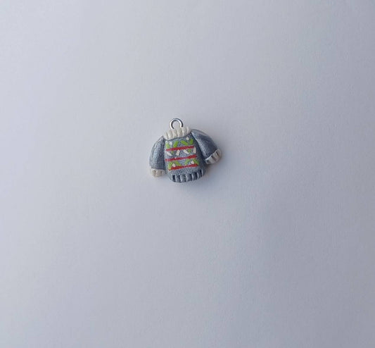 Kawaii winter sweater charm set / polymer clay sweater charms / Christmas jewelry charms / ugly Christmas sweater charm