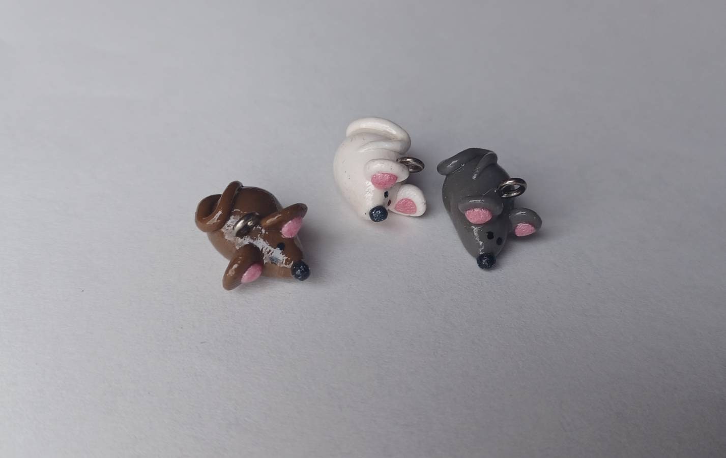Kawaii mouse charms / polymer clay mouse charms / kawaii animal charms / kawaii mouse jewelry