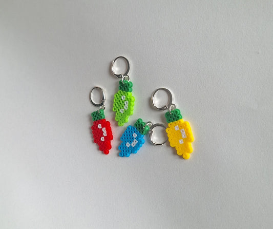 Stitch markers set 4 christmas bundle / colorful christmas lights perler bead set of four holiday cuties progress keeper pixel style
