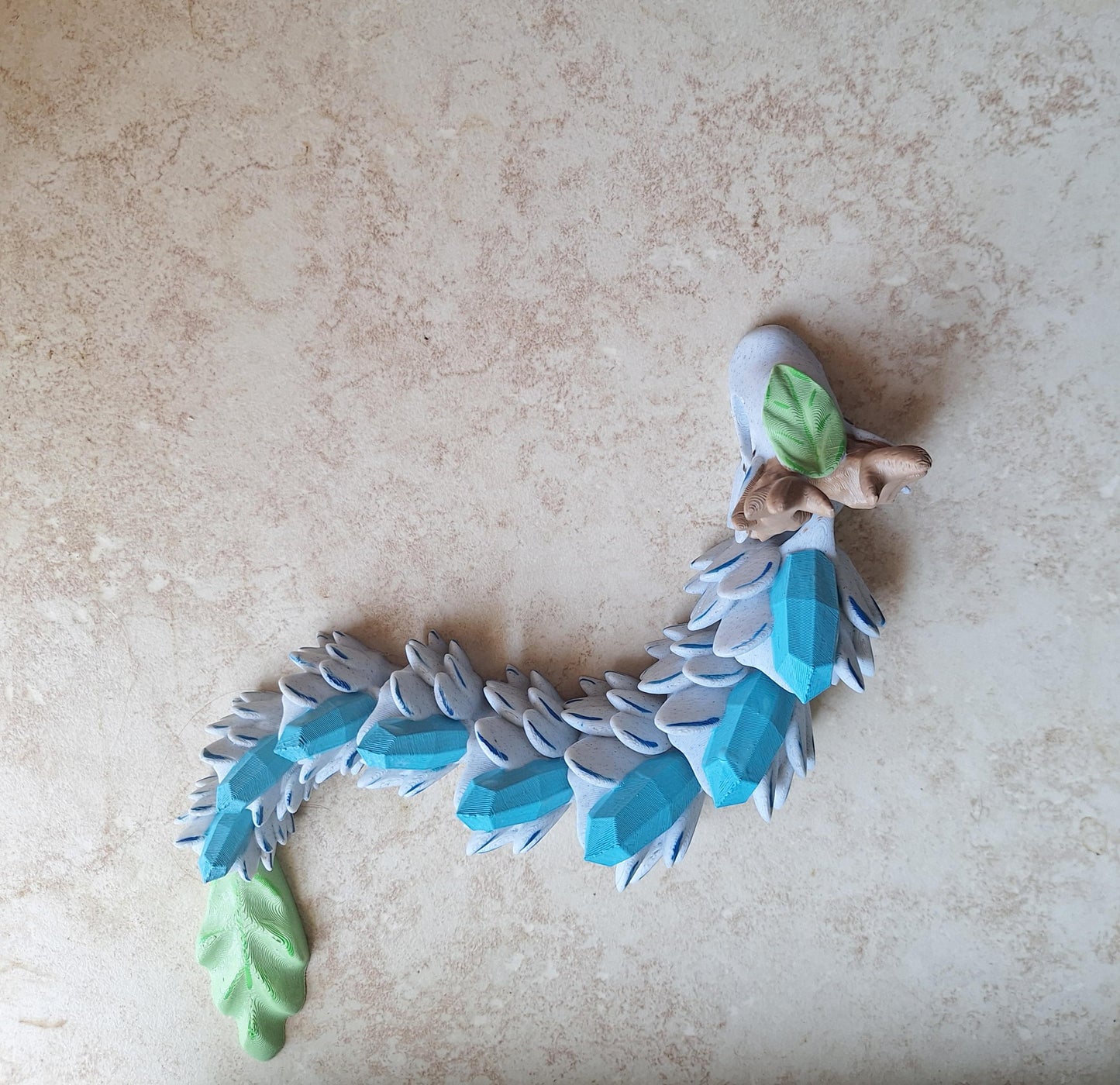 3D articulated forest wish spirit dragon / 3d printed and painted multi color dragon / 3d printed desk pet figurine fidget
