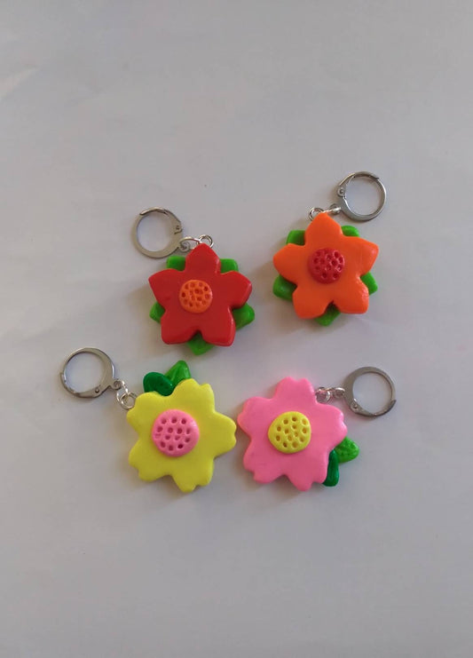 Stitch markers set of 4 floral / flower stitch markers / cherry blossom stitch markers