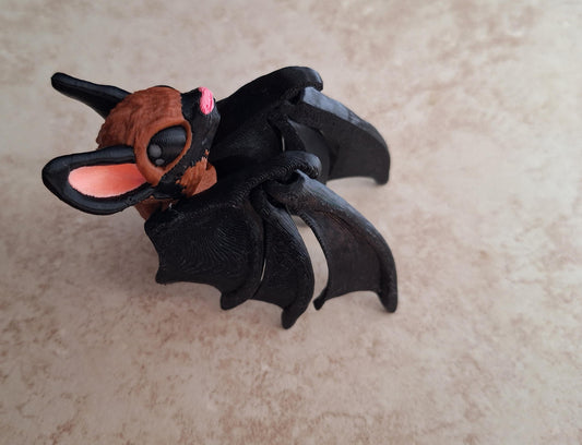3D articulated cute bat halloween animal / 3d printed black bat animals / 3d brown bat knick knack Fidget figurines