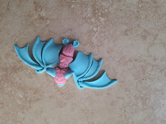 3D articulated cute colorful pastel bat halloween animal / 3d printed black bat animals / 3d brown bat knick knack Fidget figurines