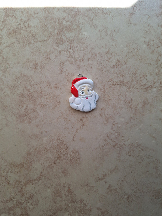 Kawaii Christmas Santa claus charms / polymer clay vintage santa charms / kawaii holiday jewelry charms pendant stitchmarker