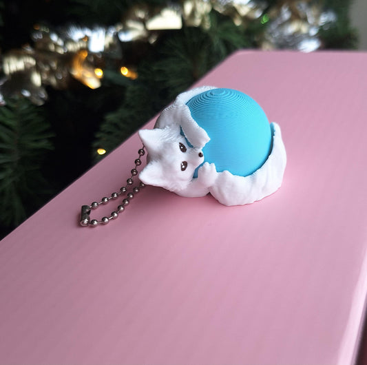 3D printed Fidget spinner keychains / 3d printed fox keychain / 3d printed animals figurine knick knack Fidget keychain ball spinner