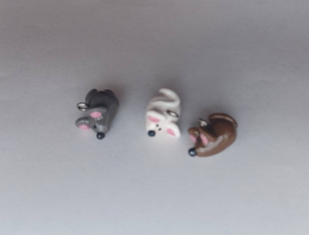 Kawaii mouse charms / polymer clay mouse charms / kawaii animal charms / kawaii mouse jewelry