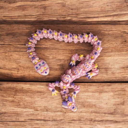 3D articulated easter holiday egg cookie dragon / 3d printed holiday candy easter dragon animals desk pet straw cap