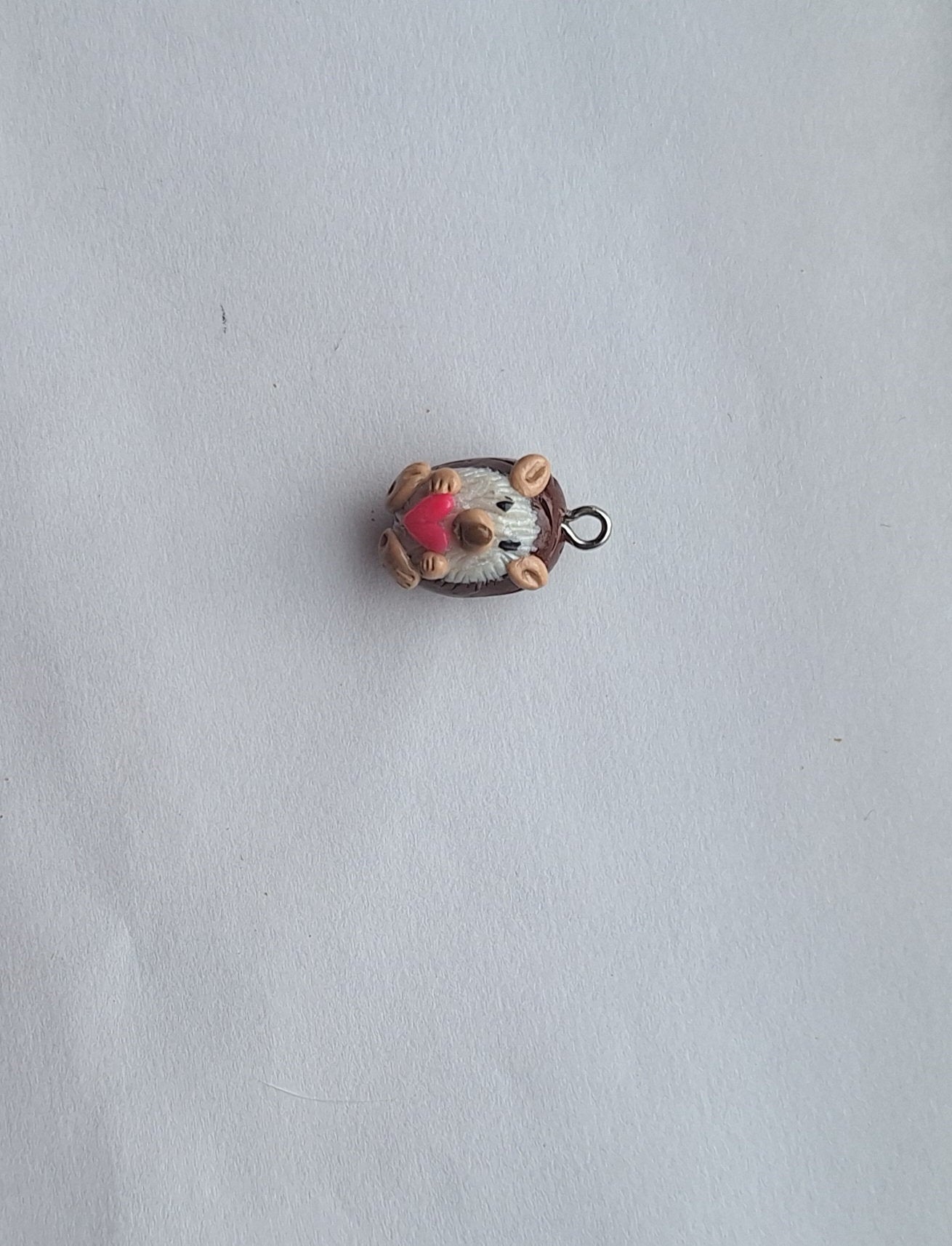 Kawaii clay heart hedgehog charms / polymer clay hedge hog pet charms / kawaii animal charms / porcupine jewelry charm stitch marker