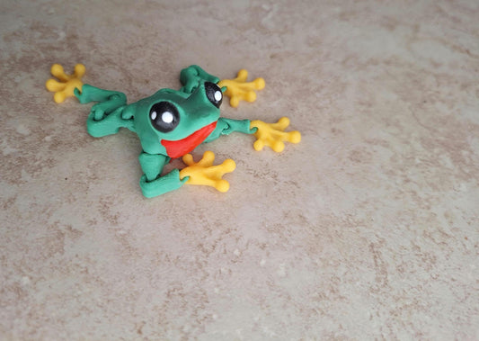 3D articulated tree frog cinder frog / 3d printed frog animals / colorful frog knick knack Fidget figurines