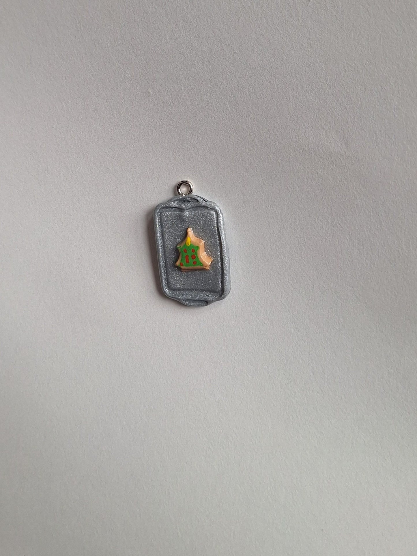 Kawaii christmas tree sugar cookie baking tray charms / polymer clay cookie charms / kawaii food charm food jewelry charm stitch marker