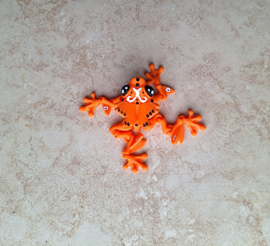 3D articulated orange butterfly frog / 3d printed turtle animals / monarch butterfly frog knick knack Fidget figurines