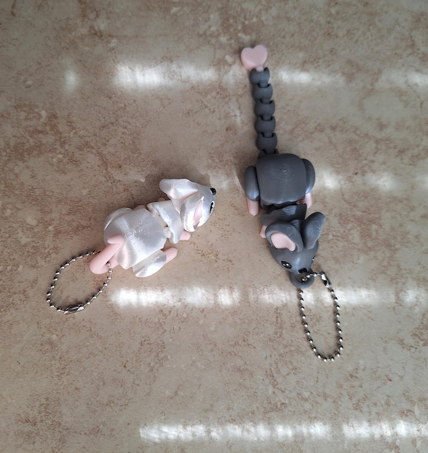 3D articulated mouse / 3d printed mice tea pot cup set / 3d printed animals mouse keychain figurine knick knack Fidget
