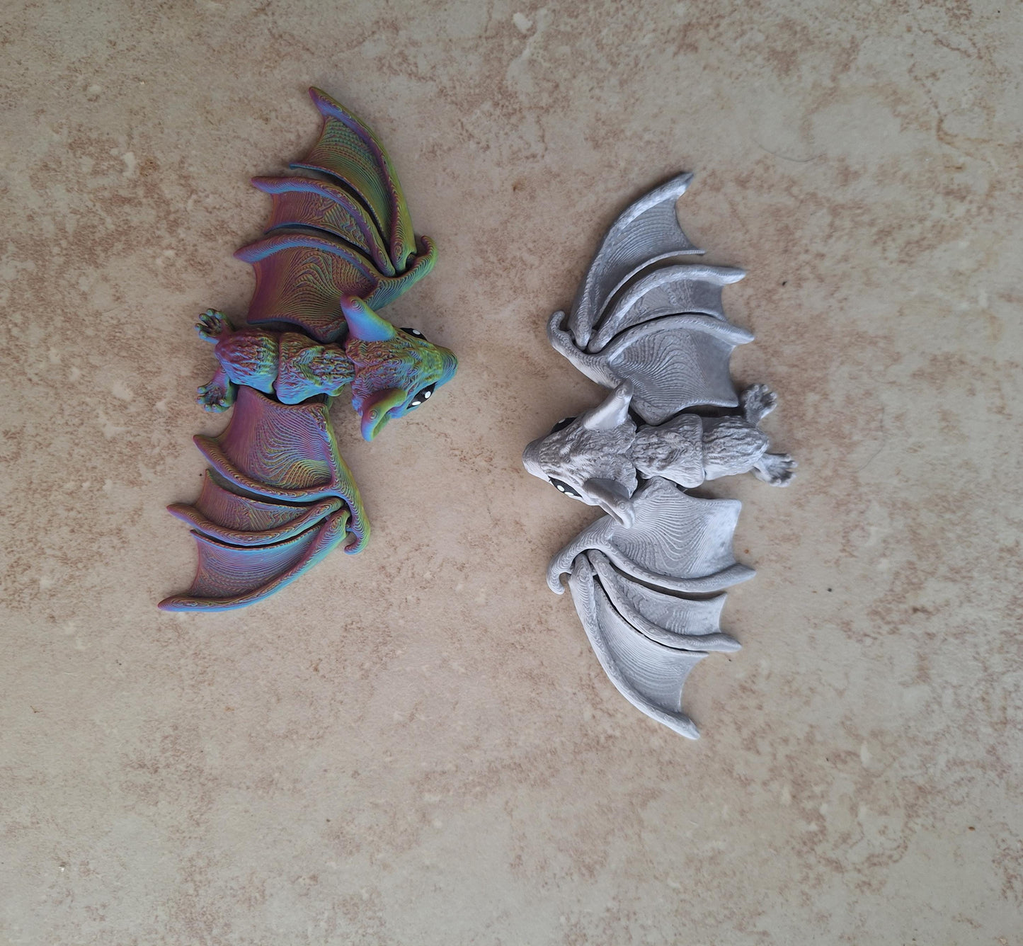 3D articulated cute colorful bat straw cap / 3d printed bat spooky animals / halloween bat straw topper cover Fidget figurines