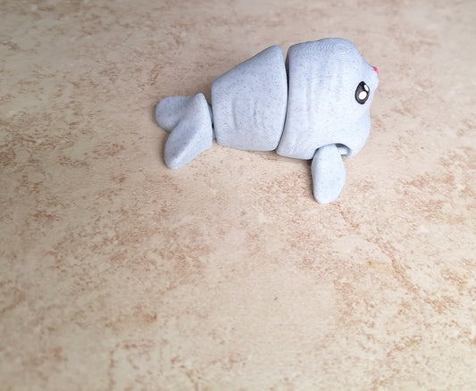 3D articulated seal sea lion / 3d printed salt and pepper seal / 3d printed animals ocean sea figurine knick knack Fidget