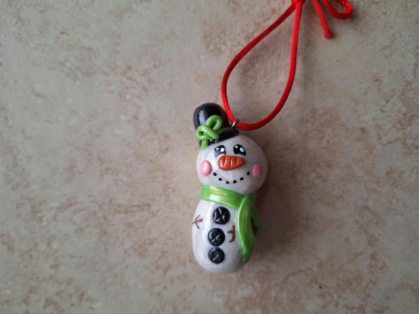 Christmas clay cute snowman ornament / snow man ornament / polymer clay snowman ornament / polymer clay christmas ornament