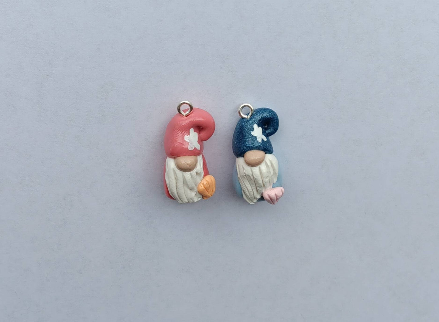 Kawaii beach gnome nautical charms / polymer clay gnome charms / kawaii toadstool charms / gnome charms starfish shell nautical gnome