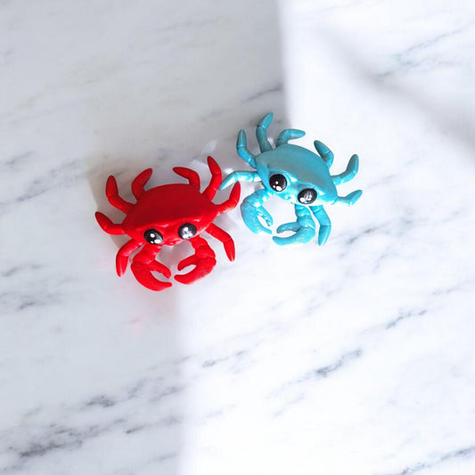 3D articulated colorful crab / 3d printed red blue crab animals / crab PLA 3d printed knick knack Fidget figurines