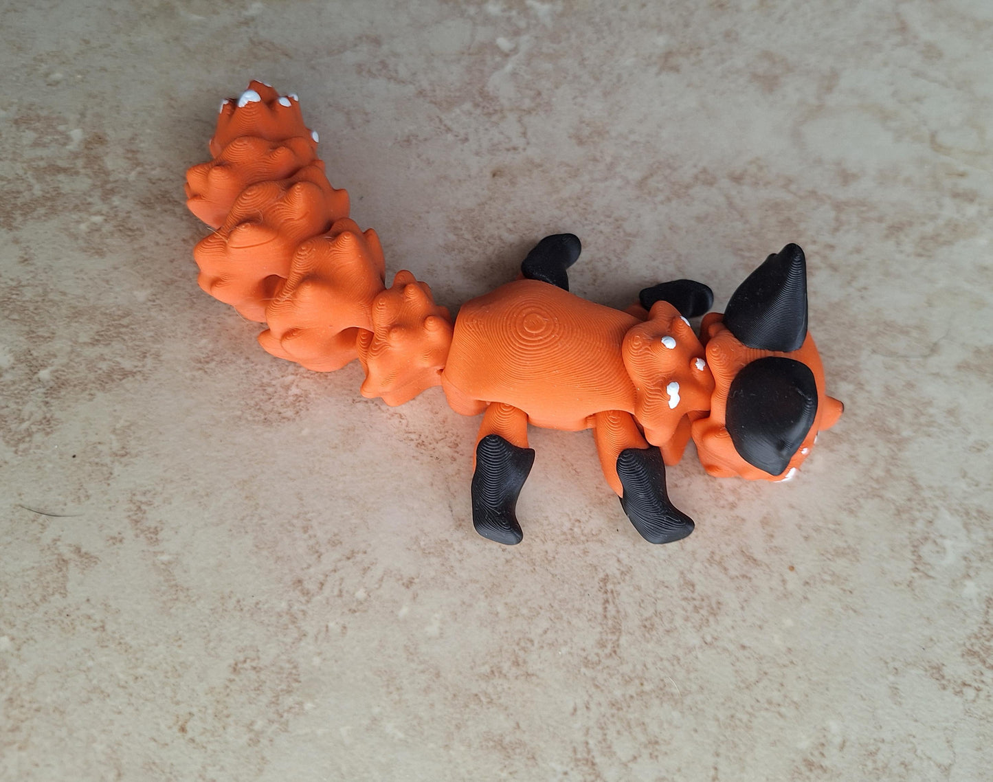 3D articulated orange fox / 3d printed orange black fox / 3d printed animals figurine knick knack Fidget