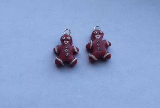 Kawaii Christmas cookie charms / polymer clay gingerbread charms / kawaii holiday jewelry / kawaii holiday charms