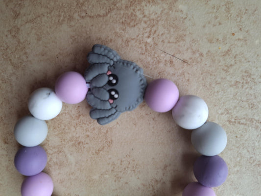 Silicone beaded wristlet jumping spider / cute spider silicone beaded wristlet keychain / kawaii spider bag accessories key chain gift